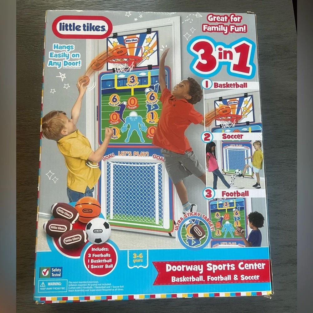 Little Tikes 3 in 1 Doorway Sports Toy Multi Sports Set Suitable for Kids